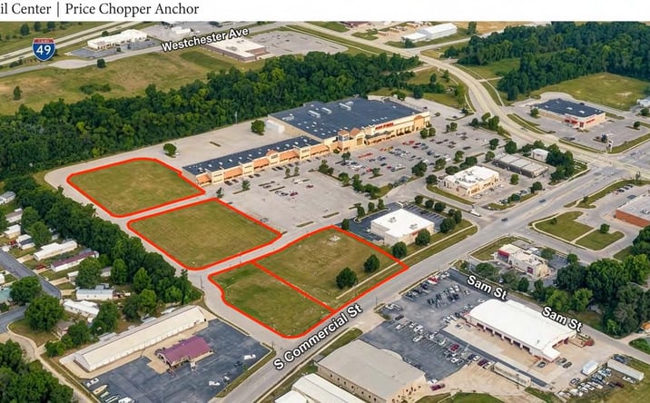 Pictures of Land property located at Commercial Street & Sam Street, Harrisonville, MO 64701 for sales - image #1