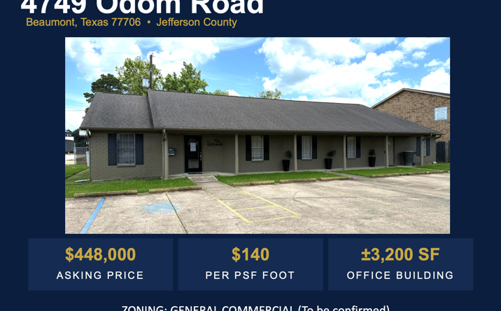 Pictures of Office property located at 4749 Odom Road, Beaumont, TX 77706 for sales - image #1