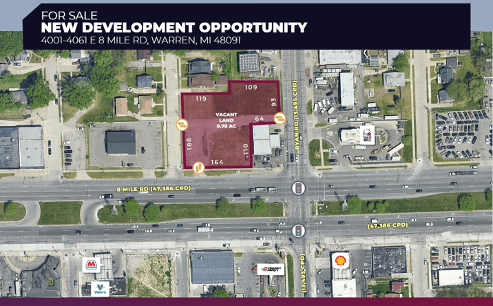 Pictures of Land property located at 4001-4061 E 8 Mile Rd, Warren, MI 48091 for sales - image #1