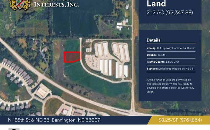 Pictures of Land property located at N 156th St & NE-36, Bennington, NE 68007 for sales - image #1
