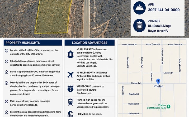 Pictures of Land property located at Caughlin Road, Phelan, CA 92371 for sales - image #1