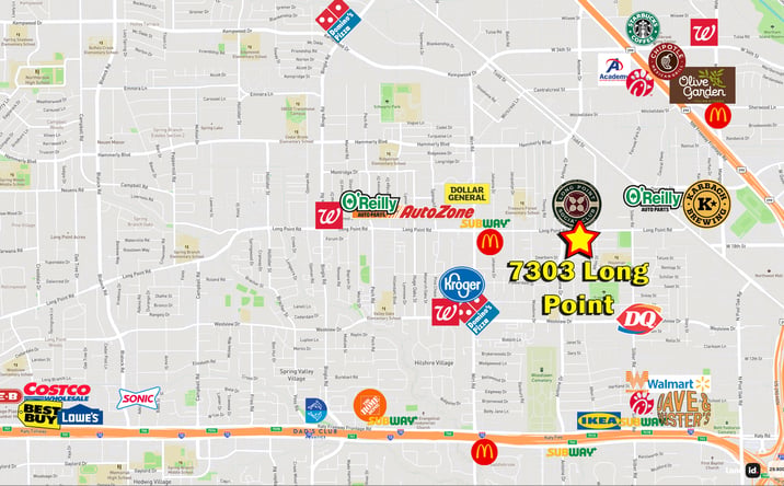 Pictures of Retail, Mixed Use, Land property located at 7303 LONG PT RD, HOUSTON, TX 77055-1813 for sales - image #1