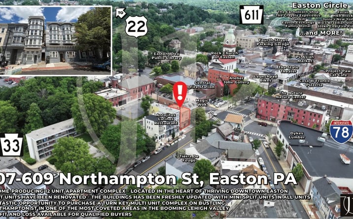Pictures of Multifamily property located at 607-609 Northampton St, Easton, PA 18042 for sales - image #1