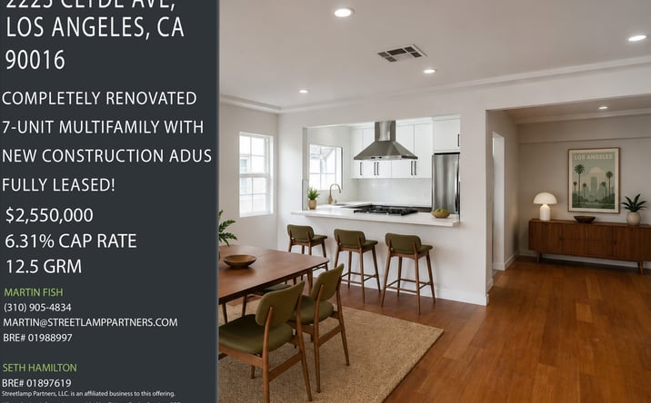 Pictures of Multifamily property located at 2223 Clyde Ave, Los Angeles, CA 90016 for sales - image #1