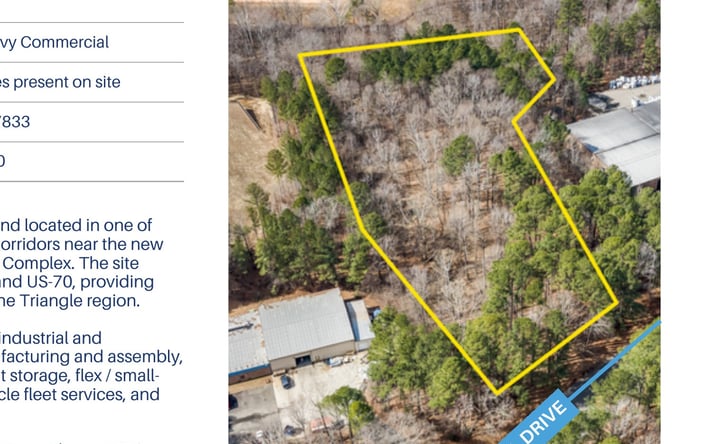 Pictures of Land property located at 3415 Industrial Drive, Durham, NC 27704 for sales - image #1