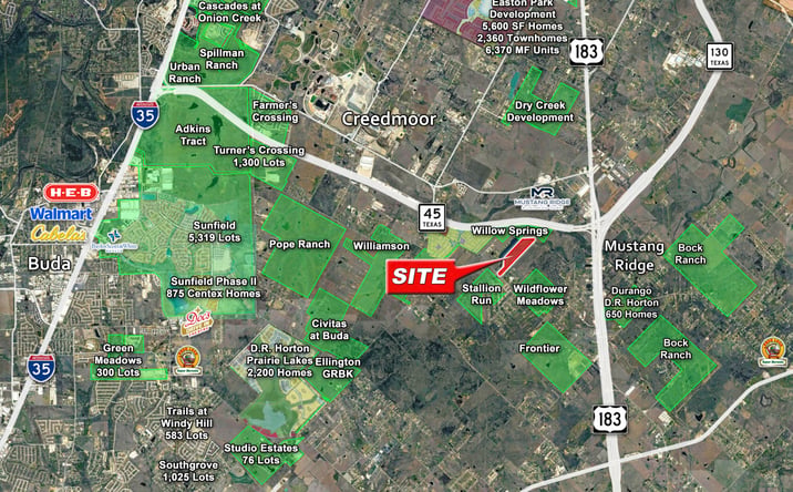 Pictures of Land property located at 6600 Old Lockhart Road, Mustang Ridge, TX 78610 for sales - image #1