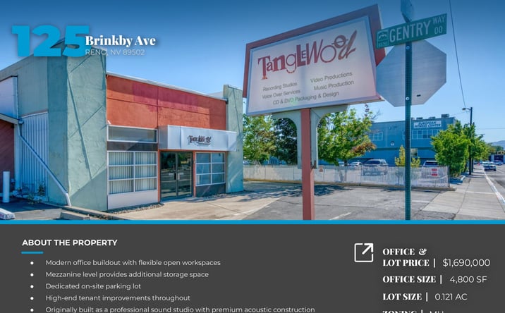 Pictures of Office, Retail property located at 125 Brinkby Ave, Reno, NV 89502 for sales - image #1