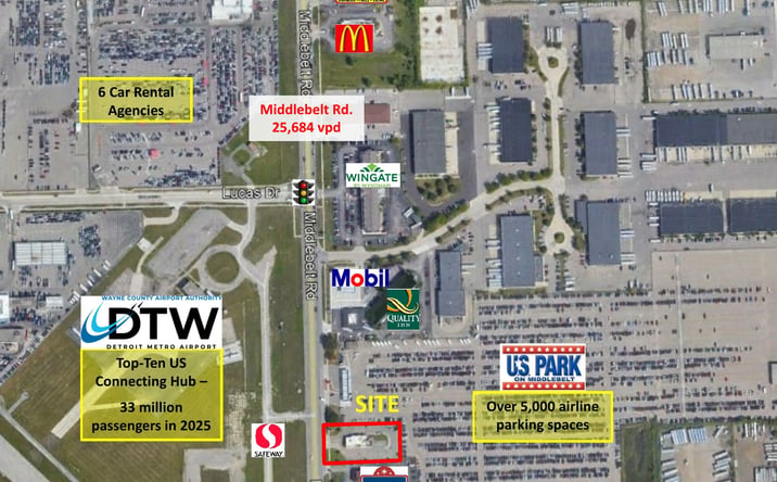Pictures of Retail property located at 9859 Middlebelt Road, Romulus, MI 48174 for sales - image #1