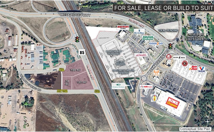 Pictures of Retail, Land property located at NWC Willow Spring Road & Highway 85, Fountain, CO 94060-9739 for sales - image #1