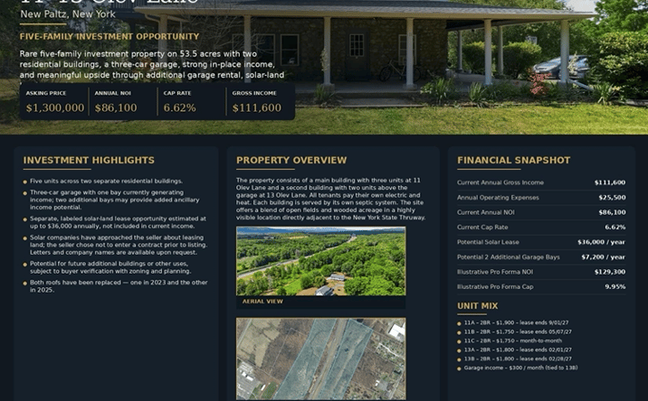 Pictures of Multifamily property located at 11-13 Olev Lane, New Paltz, NY 12561 for sales - image #1