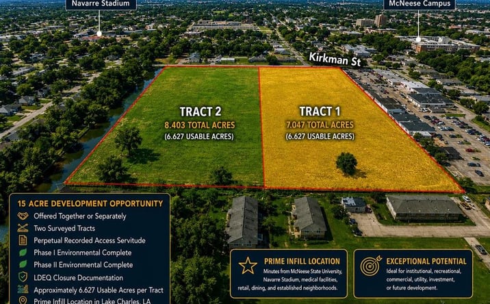 Pictures of Land property located at TBD Kirkman Street Tract 1, Lake Charles, LA 70607 for sales - image #1