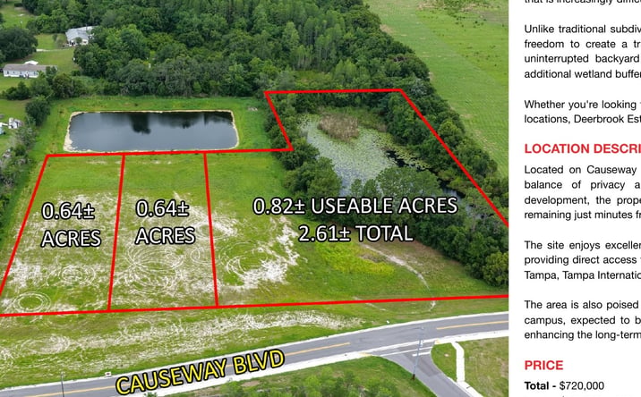 Pictures of Land property located at 20101 Causeway Boulevard, Land O' Lakes, FL 34638 for sales - image #1