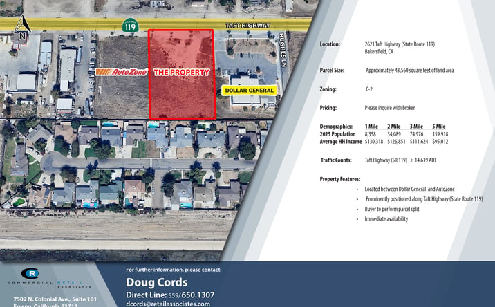 Pictures of Retail, Land property located at 2621 Taft Highway (State Route 119), Bakersfield, CA 93313-9719 for sales - image #1