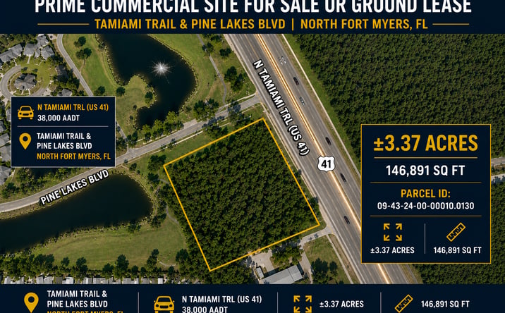 Pictures of Retail, Land property located at Tamiami Trail and Pine Lakes Blvd, North Fort Myers, FL 33903 for sales - image #1