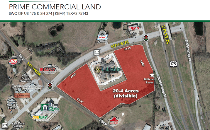 Pictures of Retail, Land property located at 104 U Texas 274, Kemp, TX 75143 for sales - image #1