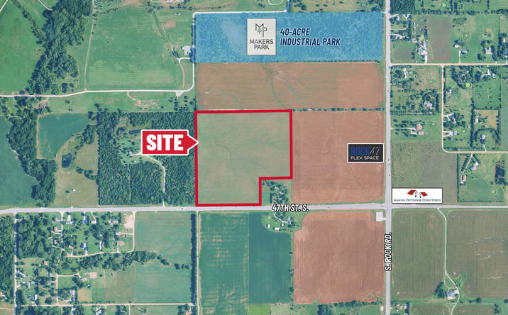 Pictures of Land property located at 47th St. South & Rock Rd., Derby, KS 67037 for sales - image #1