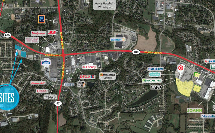 Pictures of Retail property located at Hwy 100 & Lewis & Clark Dr, Washington, MO 63090 for sales - image #1