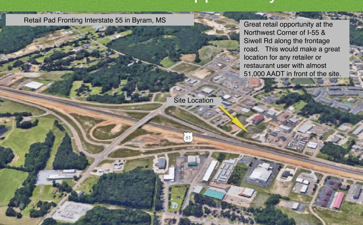 Pictures of Land property located at I-55 South Frontage Rd, Byram, MS 39272 for sales - image #1