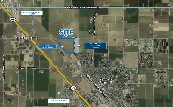 Pictures of Land property located at SEC of Golden State Boulevard & E. Clayton Avenue, Fowler, CA 93625 for sales - image #1