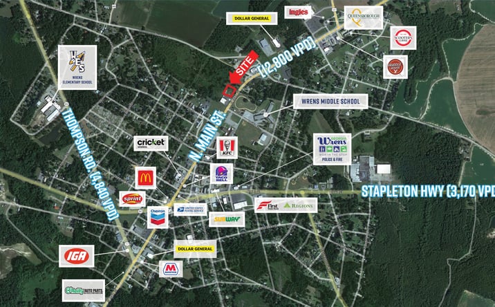 Pictures of Land property located at 505 N Main St, Wrens, GA 30833 for sales - image #1