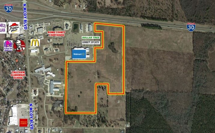 Pictures of Land property located at Interstate 30 Frontage, New Boston, TX 75570 for sales - image #1