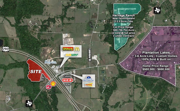 Pictures of Mixed Use, Land property located at SWC of US 290 & FM 1488, Hempstead, TX 77445 for sales - image #1