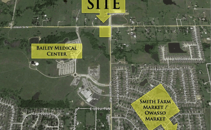 Pictures of Land property located at SW/C 106th St N & N Garnett, Owasso, OK 74021 for sales - image #1