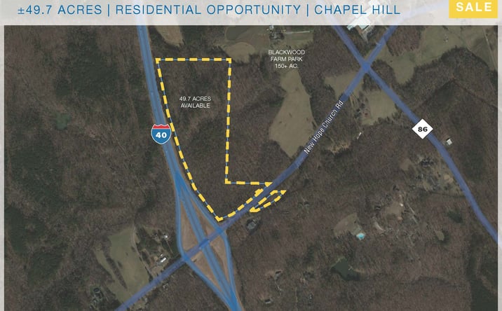 Pictures of Land property located at I-40 & New Hope Church Road, Chapel Hill, NC 27516 for sales - image #1