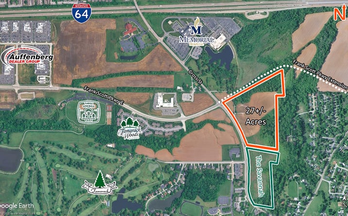 Pictures of Land property located at Cross St & Frank Scott Pkwy, Shiloh, IL 62269 for sales - image #1