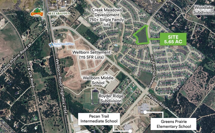 Pictures of Land property located at Greens Prairie Road & Creek Meadow Blvd N, College Station, TX 77845 for sales - image #1