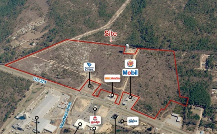 Pictures of Land property located at Hwy 321 and Woodtrail Drive, Gaston, SC 29053 for sales - image #1