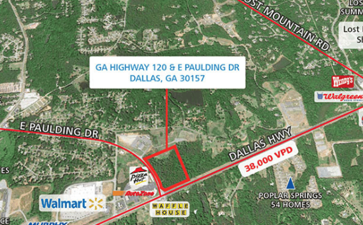 Pictures of Land property located at GA Highway 120 & E. Paulding Drive, Dallas, GA 30157 for sales - image #1