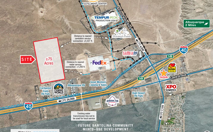 Pictures of Land property located at NWQ I-40 W Frontage Rd & Atrisco Vista Blvd., Albuquerque, NM 87121 for sales - image #1