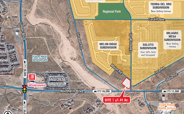 Pictures of Land property located at NWC Northern Blvd. & Edinburgh St. NE, Albuquerque, NM 87124 for sales - image #1