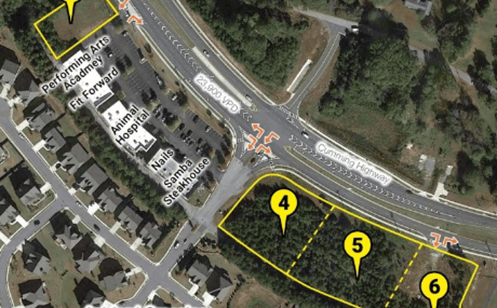 Pictures of Retail, Office, Land property located at 5710 Cumming Hwy NE, Sugar Hill, GA 30518, 5670 Cumming Hwy NE, Sugar Hill, GA 30518, 5660 Cumming Hwy NE, Sugar Hill, GA 30518, 5650 Cumming Hwy NE, Sugar Hill, GA 30518 for sales - image #1