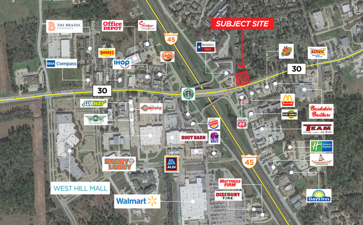 Pictures of Land property located at Highway 30 & Interstate 45 (0 .55 Acres), Huntsville, TX 77340 for sales - image #1