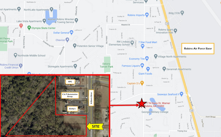 Pictures of Land property located at 317 & 323 N Davis Drive, Warner Robins, GA 31093 for sales - image #1