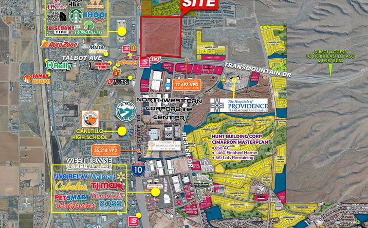Pictures of Land property located at NEC I-10 & Transmountain, El Paso, TX 79911 for sales - image #1