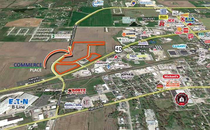 Pictures of Land, Mixed Use property located at U.S. Hwy 40 & Commerce Lane, Highland, IL 62249 for sales - image #1