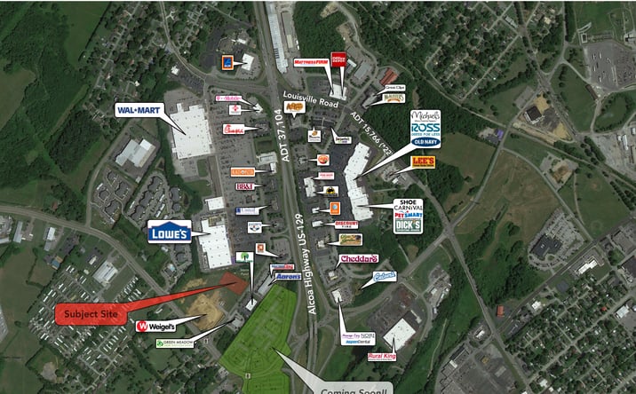 Pictures of Land, Multifamily, Retail property located at Hunters Crossing Drive & Middlesettlements Road, Alcoa, TN 37701 for sales - image #1