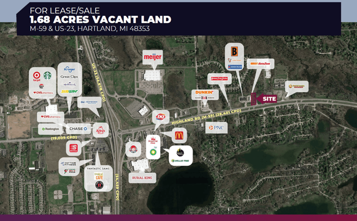 Pictures of Land property located at M-59 & US-23, Hartland, MI 48353 for sales - image #1