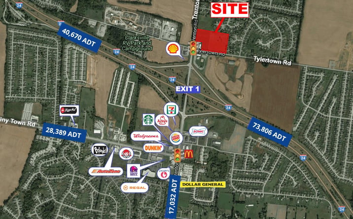 Pictures of Land property located at Trenton Rd & Tylertown Rd, Clarksville, TN 37042 for sales - image #1