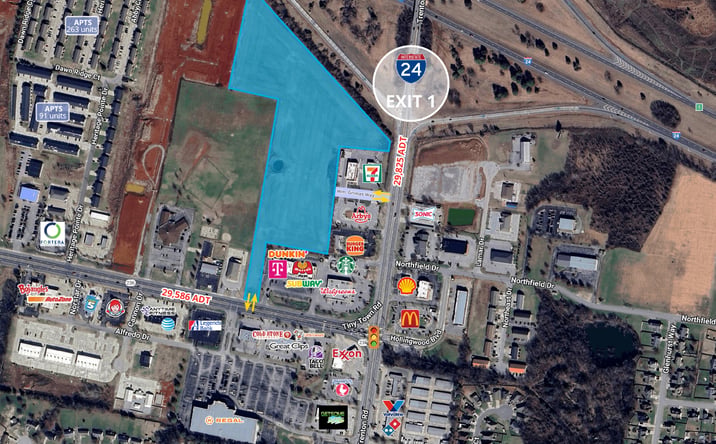 Pictures of Land property located at Trenton Rd & Tiny Town Rd, Clarksville, TN 37072 for sales - image #1