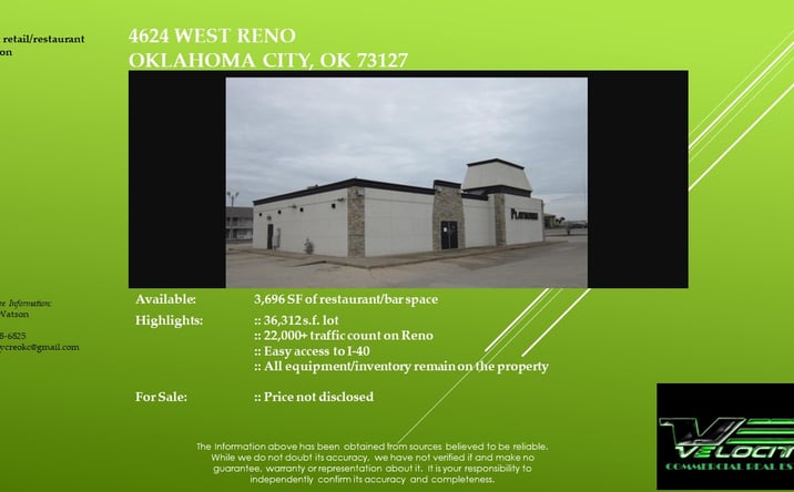 Pictures of Hospitality, Mixed Use, Retail, Special Purpose property located at 4624 W Reno Ave, Oklahoma City, OK 73127 for sales - image #1