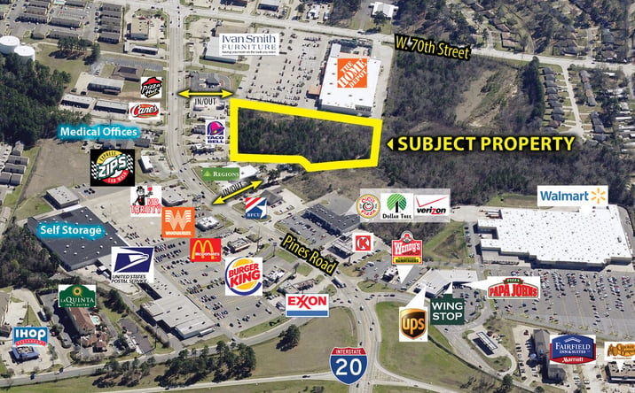 Pictures of Industrial, Hospitality, Land property located at Pines Road @ W. 70Th Street, Shreveport, LA 71129 for sales - image #1