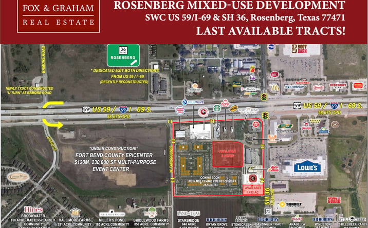 Pictures of Land property located at SWC US 59/I-69 & SH 36, Rosenberg, TX 77471 for sales - image #1