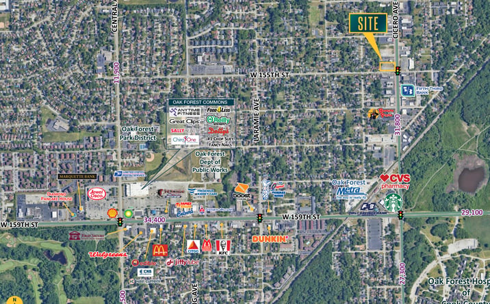 Pictures of Retail, Land property located at 15450 South Cicero Avenue, Oak Forest, IL 60452 for sales - image #1