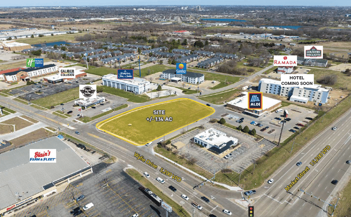 Pictures of Land property located at NEC Market Street & Wylie Drive, Bloomington, IL 61705 for sales - image #1