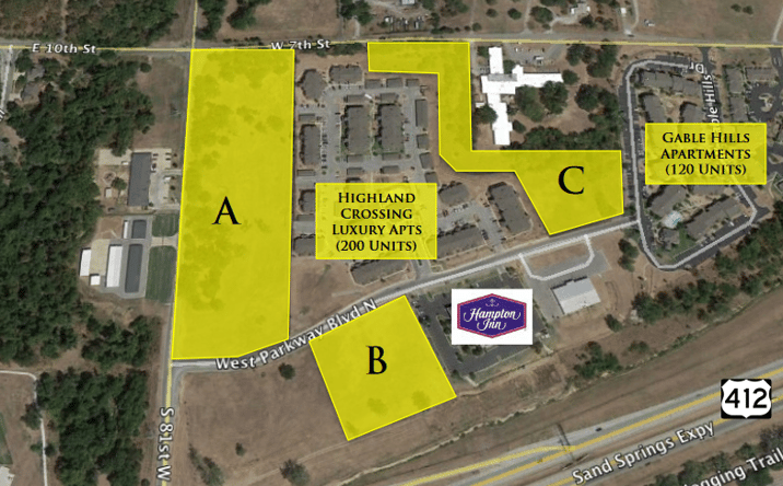 Pictures of Land property located at NE Sand Springs Expy and S 81st W Ave - 2.31 AC, Tulsa, OK 74107 for sales - image #1