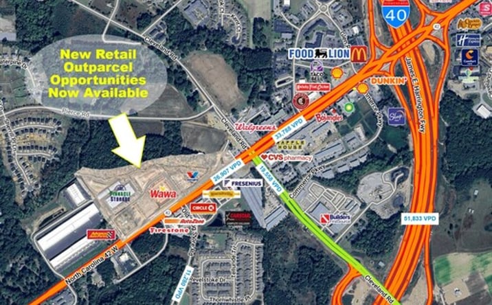 Pictures of Retail, Multifamily, Office property located at NC HWY 42 & Old Drugstore Rd, Garner, NC 27529 for sales - image #1